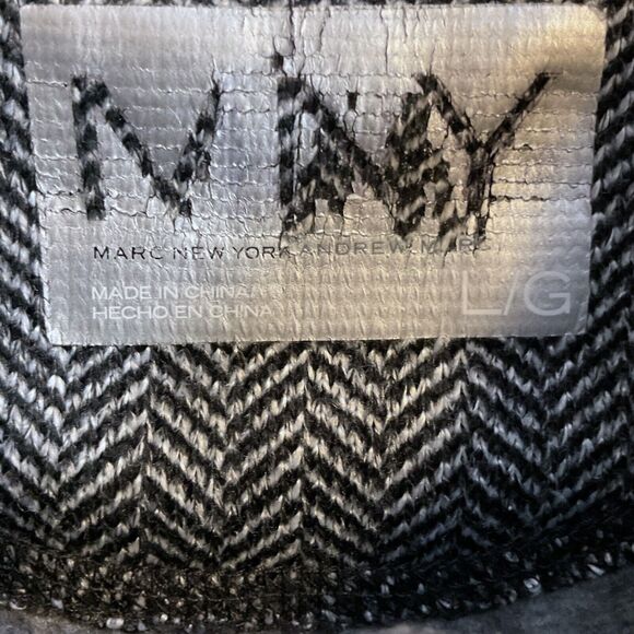 Marc New York Andrew Marc Jacket Women's SZ L Zip Up Black White Herringbone - Picture 3 of 16